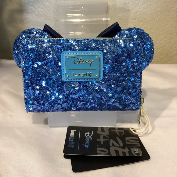 Disney Minnie Hanukkah Loungefly Sequin Wallet - Picture 2 of 2